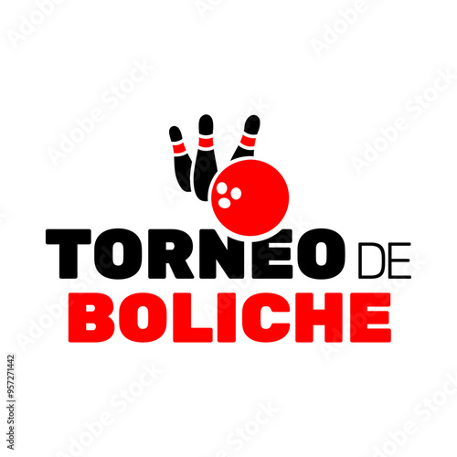 Logotipo simple y minimalista de un torneo de boliche