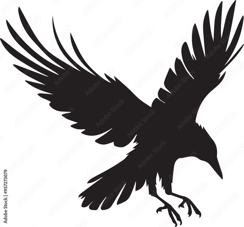Obraz premium Crow silhouette vector art illustration.