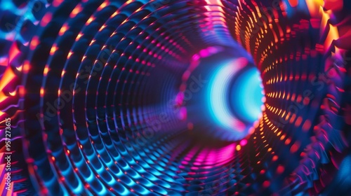 Vibrant metallic tunnel surface
