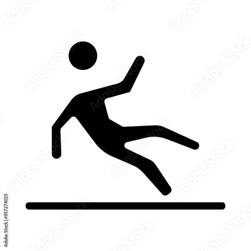 Slippery Floor Vector Glyph Icon Design