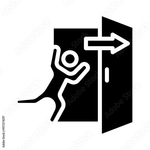 Fire Exit Vector Glyph Icon Design