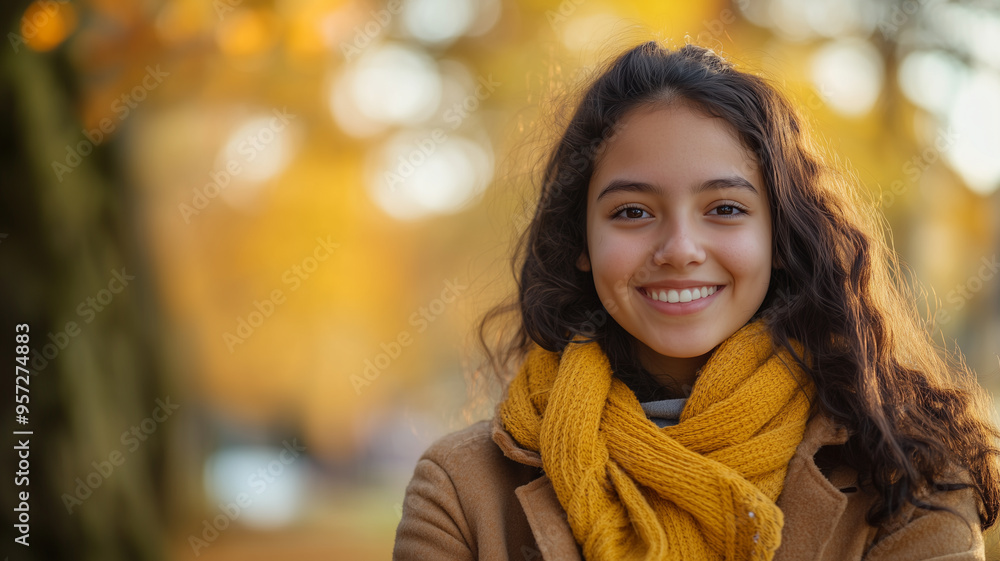 Portrait of young happy smiling hispanic girl in autumn park, positive cheerful young woman enjoying a walk outdoors in autumn forest. Active lifestyle, good health. Enjoying outdoors. Portrait of young happy smiling hispanic girl in autumn park, positive cheerful young woman enjoying a walk outdoors in autumn forest. Active lifestyle, good health. Enjoying outdoors.