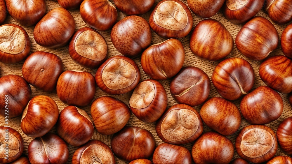 Chestnut trees on a rustic background create a warm autumn atmosphere with copy space Chestnut trees on a rustic background create a warm autumn atmosphere with copy space