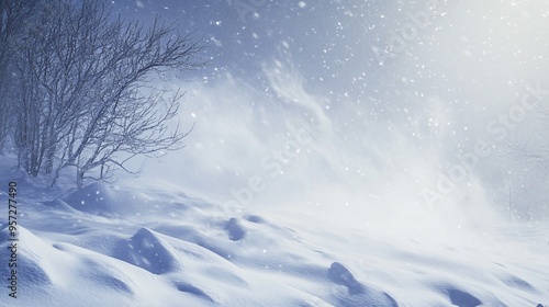 Wallpaper Mural Blizzard conditions with snow swirling in the wind, winter weather, intense cold Torontodigital.ca