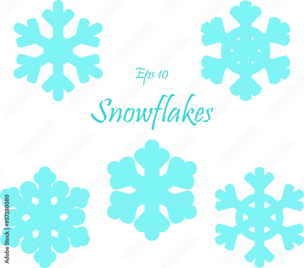 Set of winter snowflakes. Decoration for Merry Christmas and Happy New Year. Eps 10 Set of winter snowflakes. Decoration for Merry Christmas and Happy New Year. Eps 10
