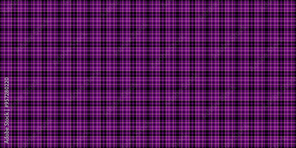 Colorful fabric background check, choice textile texture seamless. Satin plaid pattern tartan vector in purple and black colors. Colorful fabric background check, choice textile texture seamless. Satin plaid pattern tartan vector in purple and black colors.