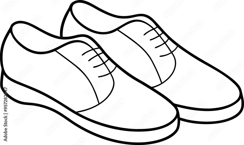 Line Art Illustration of Classic Dress Shoes for Fashion and Design Concepts Line Art Illustration of Classic Dress Shoes for Fashion and Design Concepts
