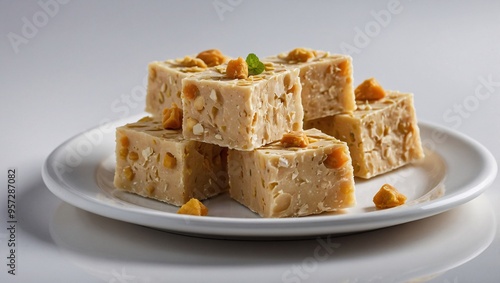 Soan Papdi on White Plate