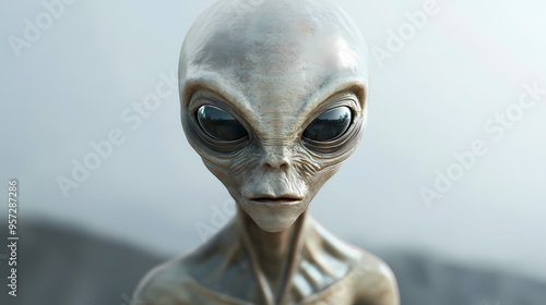 3d rendered medically accurate illustration of a grey alien. Alien. Illustration
