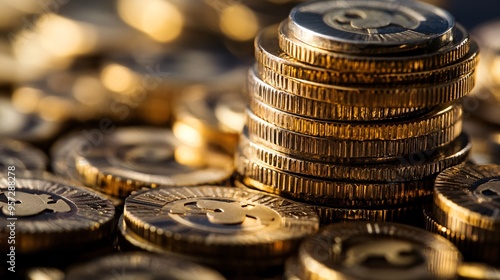 Abstract image of economic policy gears turning to influence inflation rates, concept of monetary policy control