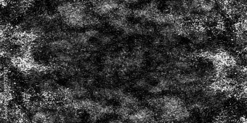Abstract vector noise. Grunge texture splash paint black and white. Scratched grunge wall urban monochrome pattern. Small particles on in white light seamless gray flat stucco gray stone table.	