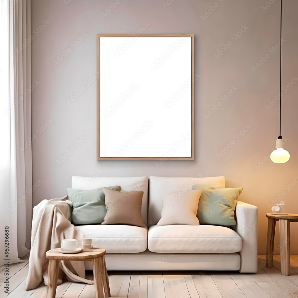 Blank white canvas in frame for mockups, posters and art illustrations, to display your artwork Blank white canvas in frame for mockups, posters and art illustrations, to display your artwork