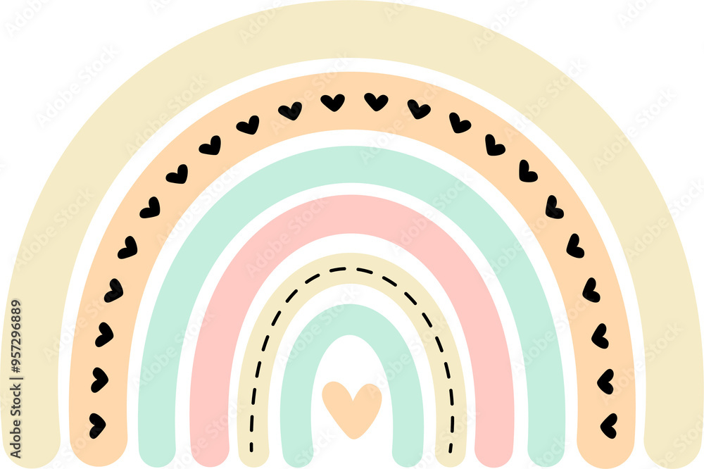 Fototapeta premium Rainbow illustrator in soft tones