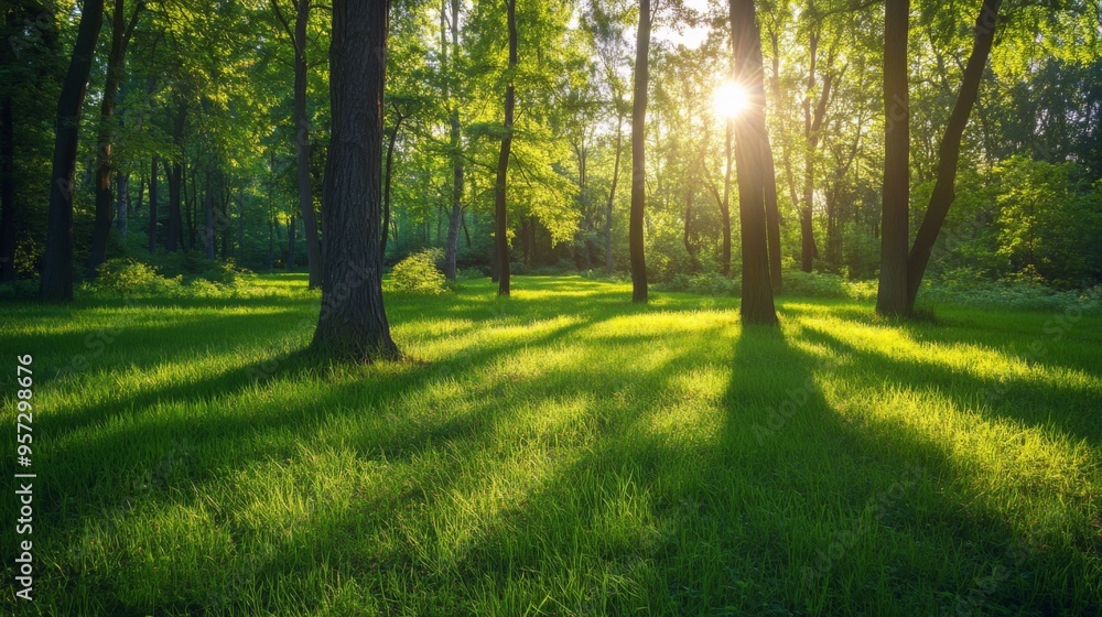 Obraz premium Serene Sunlit Forest