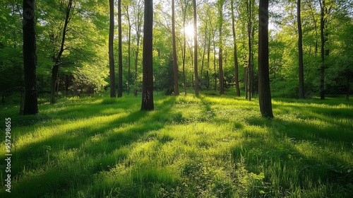 Sunlit Forest Landscape