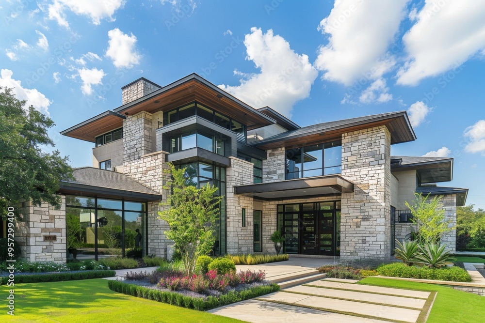 Exterior of a modern luxury home Exterior of a modern luxury home