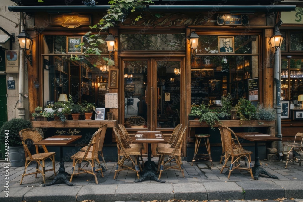 Fototapeta premium Exterior of a outdoor cafe in Paris