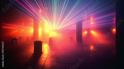 laser show on a club concer...