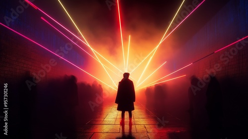 laser show on a club concer...
