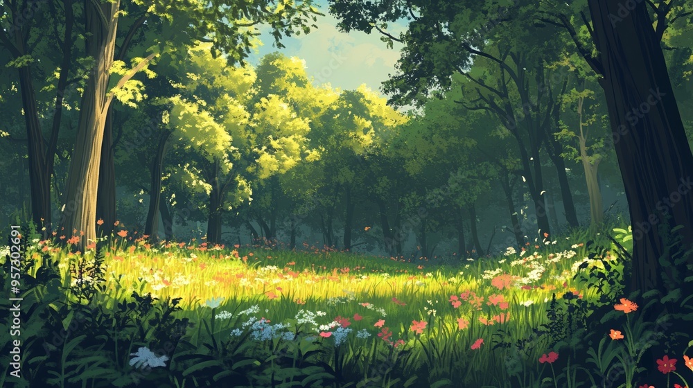 Obraz premium Lush Forest Glade