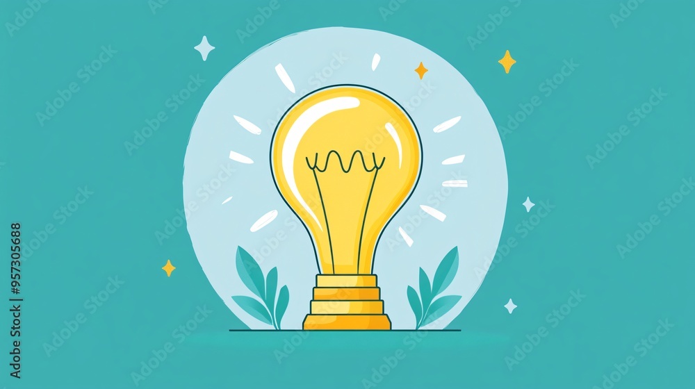 Light bulb with a trophy, ideas leading to winning growth, flat design illustration Light bulb with a trophy, ideas leading to winning growth, flat design illustration