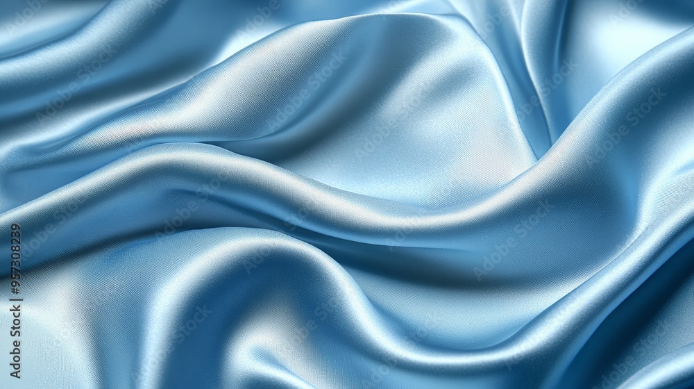 Elegant Light Blue Satin Fabric with Luxurious Texture Elegant Light Blue Satin Fabric with Luxurious Texture