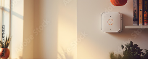 Modern movement detector on wall in interior