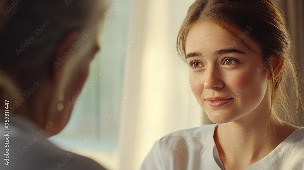 Reflective Nurse Observes Elderly Patient Gently Reflective Nurse Observes Elderly Patient Gently
