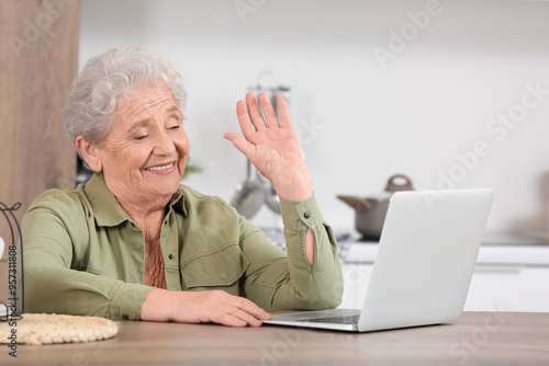 Senior woman with laptop vi...