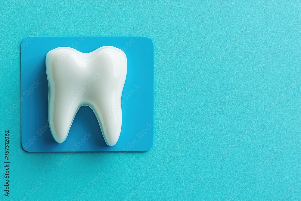 Bright Blue Card Symbolizing Dental Care Bright Blue Card Symbolizing Dental Care