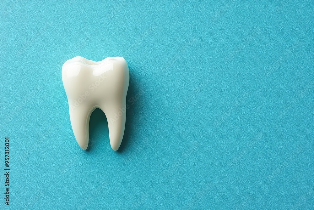 Dentistry Concept: White Tooth on Blue Card Dentistry Concept: White Tooth on Blue Card