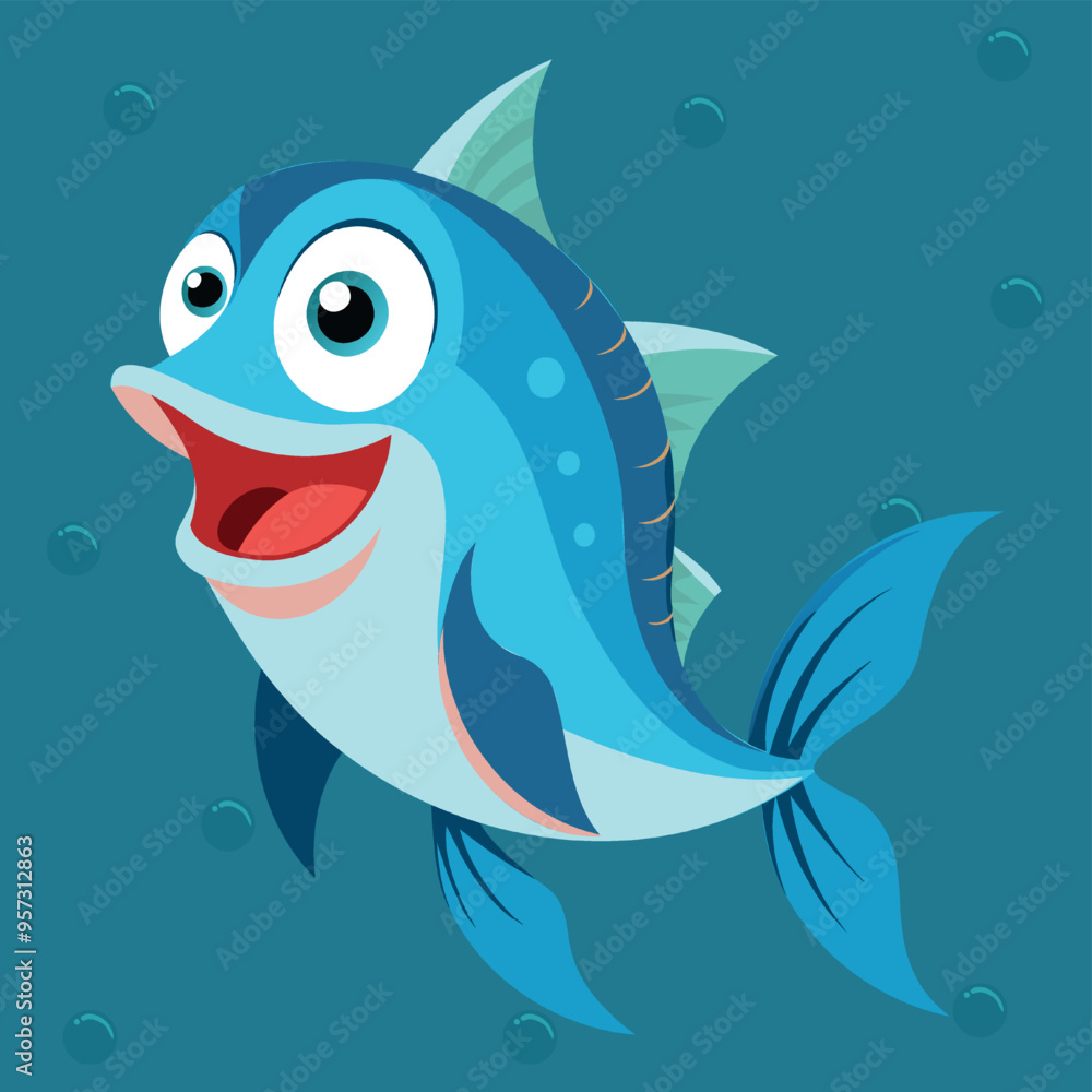 Funny Fish Cartoon Character. Cute fish icon, Marine day. Vector cartoon of aquarium character, funny marine creature. Funny Fish Cartoon Character. Cute fish icon, Marine day. Vector cartoon of aquarium character, funny marine creature.