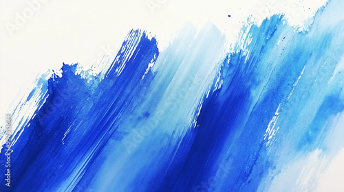 青の水彩画、筆致	