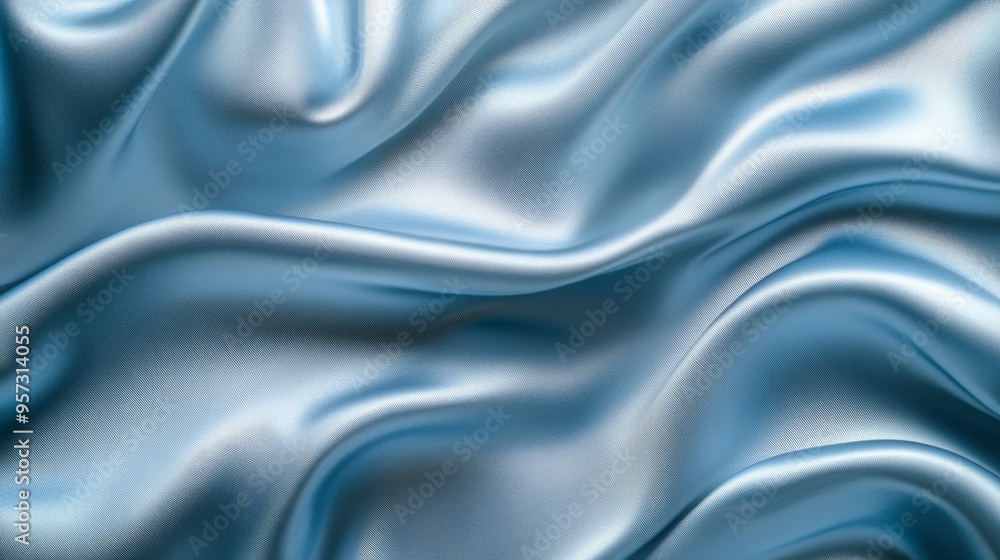 Elegant Light Blue Satin Fabric with Luxurious Texture Elegant Light Blue Satin Fabric with Luxurious Texture