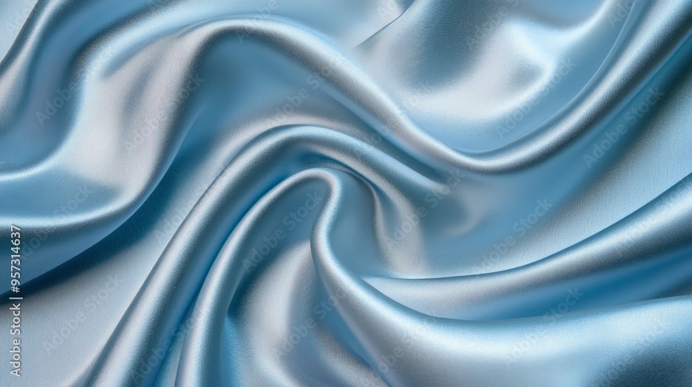 Elegant Light Blue Satin Fabric with Luxurious Texture Elegant Light Blue Satin Fabric with Luxurious Texture