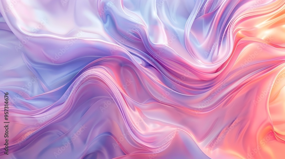 Graceful Pastel Liquid Curls Coalescing in Vibrant Abstract Composition Suitable for Calm Thematic Visuals Graceful Pastel Liquid Curls Coalescing in Vibrant Abstract Composition Suitable for Calm Thematic Visuals
