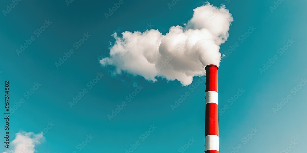 Chimney Smoke Plume from Power Station Chimney Smoke Plume from Power Station