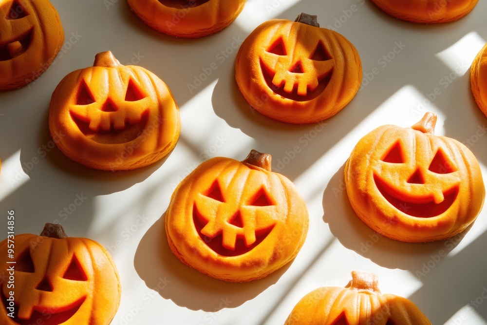 Halloween-Themed Gingerbread Cookies with Pumpkin Faces Halloween-Themed Gingerbread Cookies with Pumpkin Faces