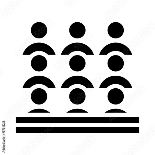 Spectators Vector Glyph Icon Design