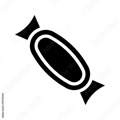 Candy Throw Vector Glyph Icon Design