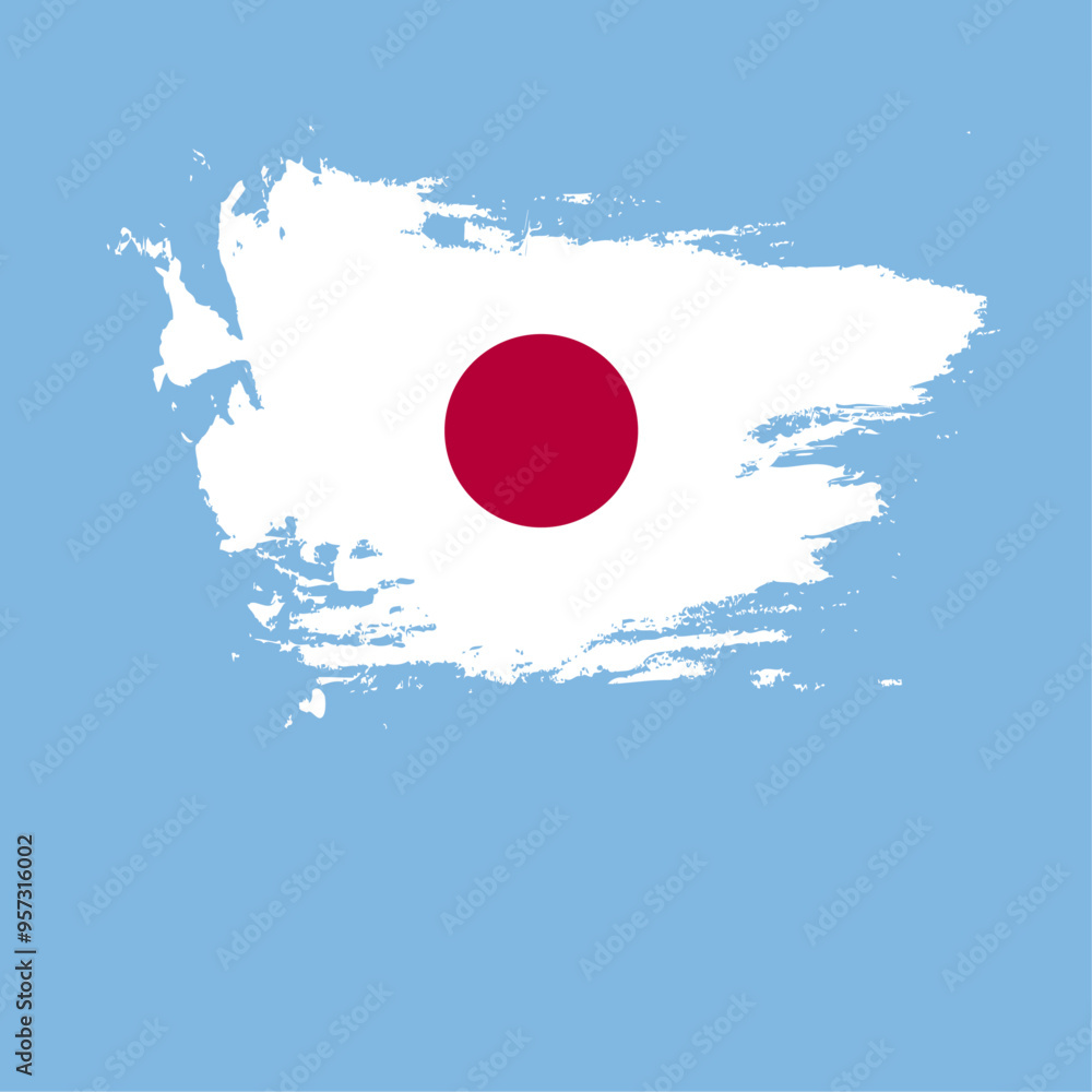 vector Japanese flag in brush texture vector Japanese flag in brush texture