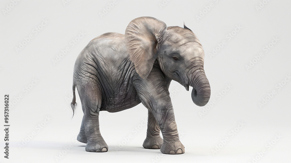 Fototapeta premium Elephant isolated on white background