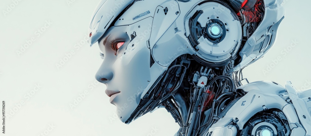 3D computer generated imagery of an advanced robotic figure 3D computer generated imagery of an advanced robotic figure