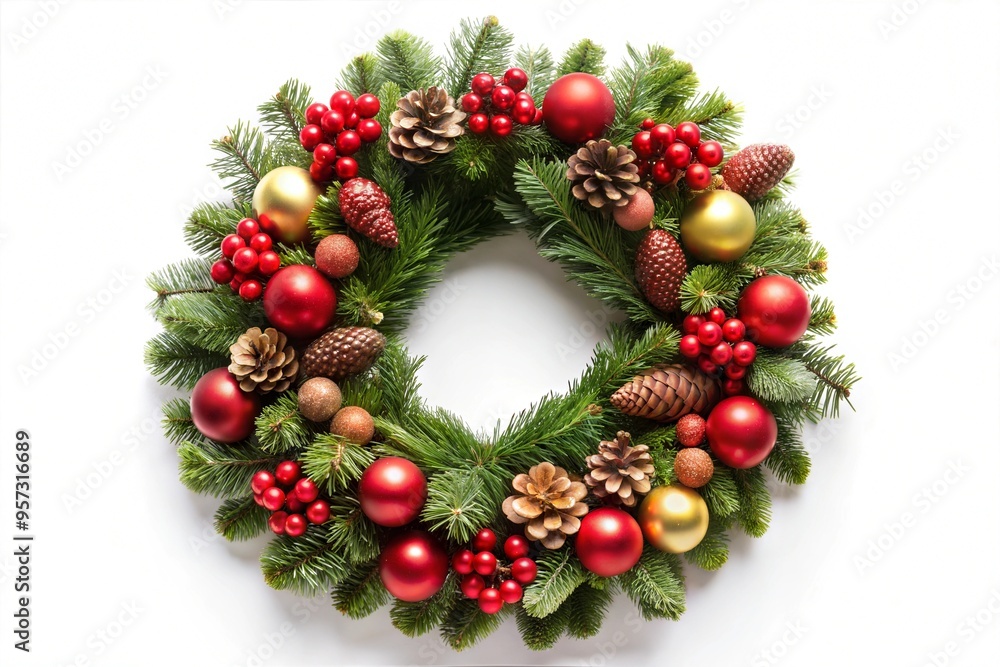 Christmas wreath isolated on a pure white background Christmas wreath isolated on a pure white background