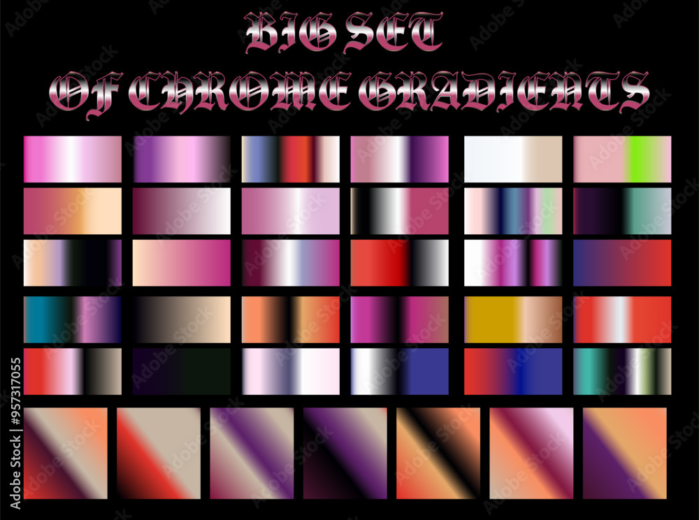 Chrome holographic gradients in vibrant colors for design and vector ...