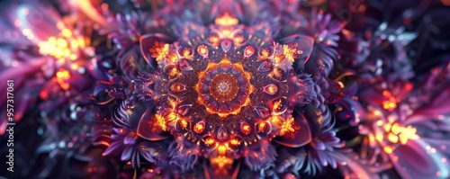 Symmetrical 3D mandala with intricate details, 4K hyperrealistic photo