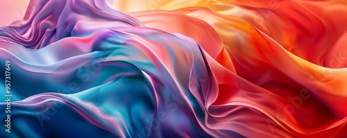 Colorful bright abstract waves with intense gradients, 4K hyperrealistic photo