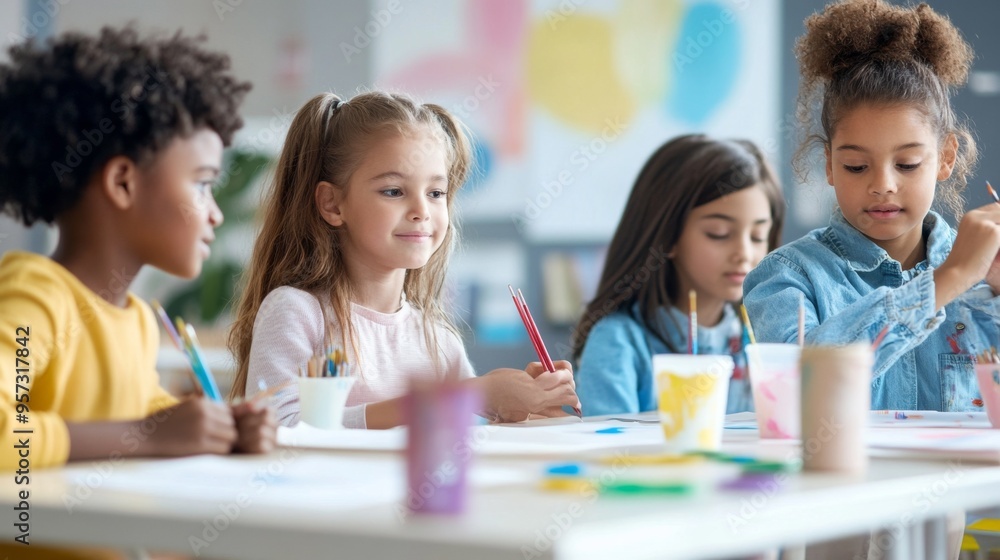 Creative Kids in Art Class Creative Kids in Art Class