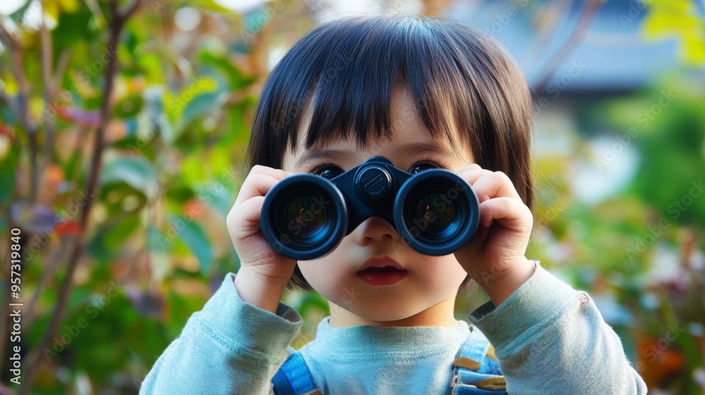 Curious Child with Binoculars Curious Child with Binoculars