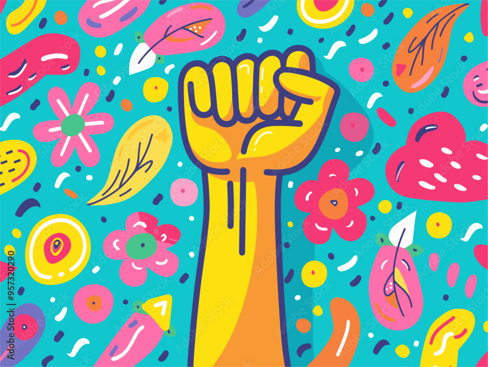 Doodle-Style Cartoon Depicting Freedom and Power in Abstract Form Doodle-Style Cartoon Depicting Freedom and Power in Abstract Form